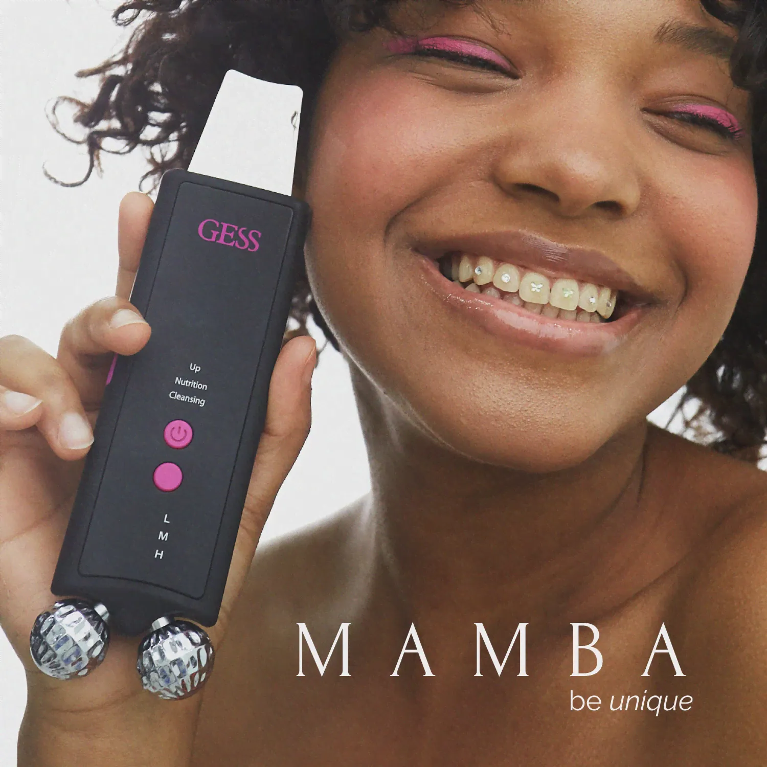Аппарат для ультразвуковой чистки лица GESS MAMBA, микротоки для лица, многофункциональный массажер с EMS электростимуляцией-0